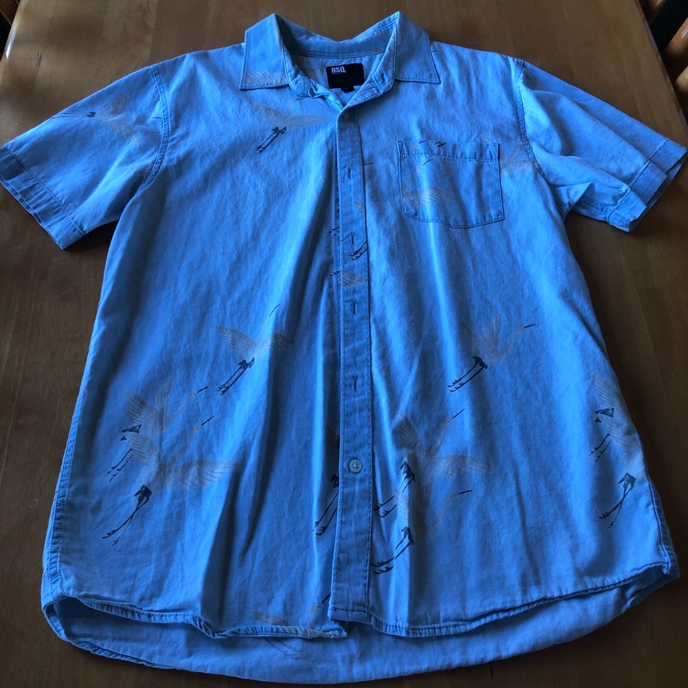 A RSQ Short-Sleeve Button-Up Shirt.